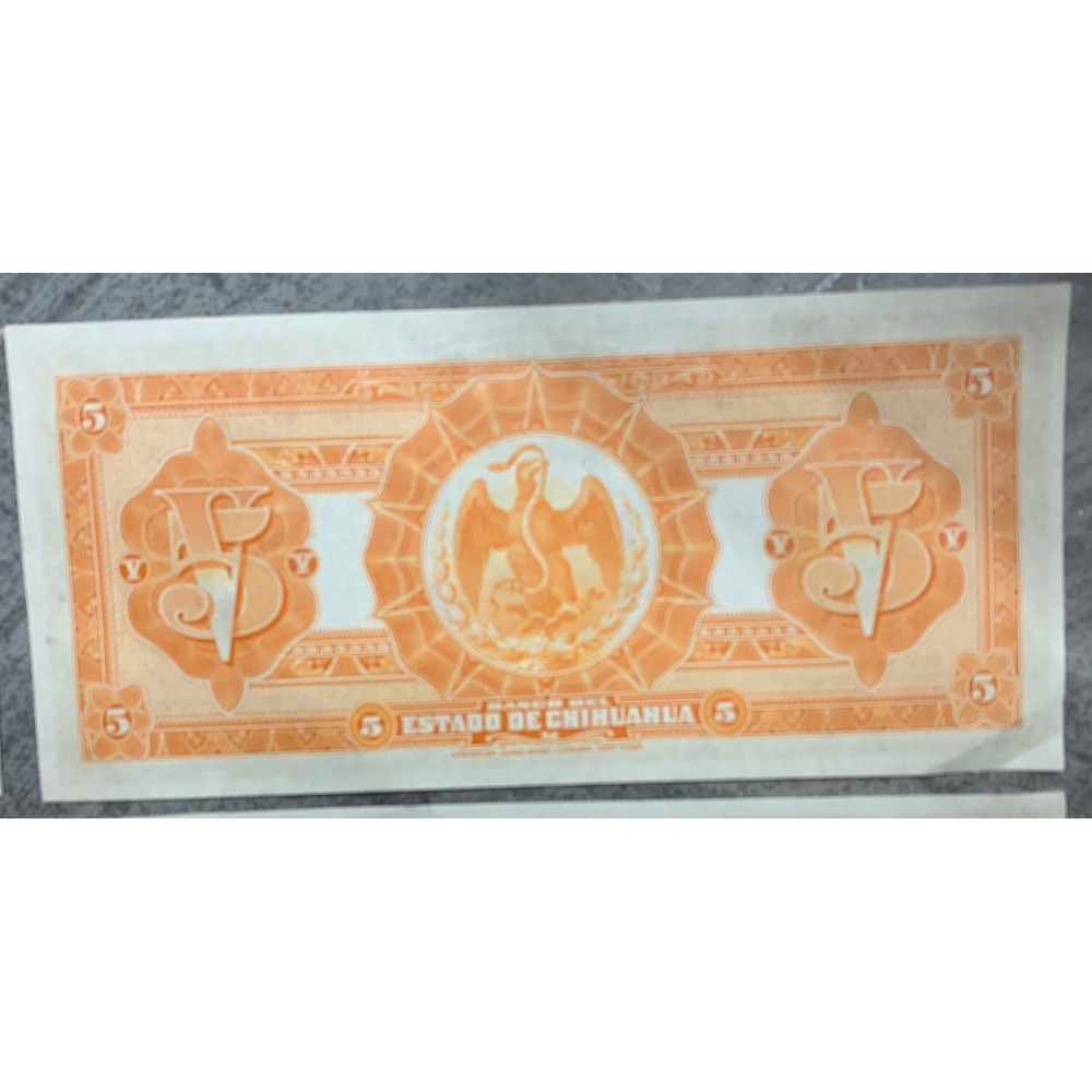 Mexico 5 Pesos, Serie A, 1913 UNC AU Banknote, lot of 4 - Picture 12 of 14
